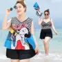 Bikini cộng với đồ bơi cỡ lớn chất béo nữ chia nhỏ phim hoạt hình góc phẳng đã mỏng 200 kg váy béo m m áo tắm mùa xuân nóng bỏng - Bikinis áo tắm cho người béo