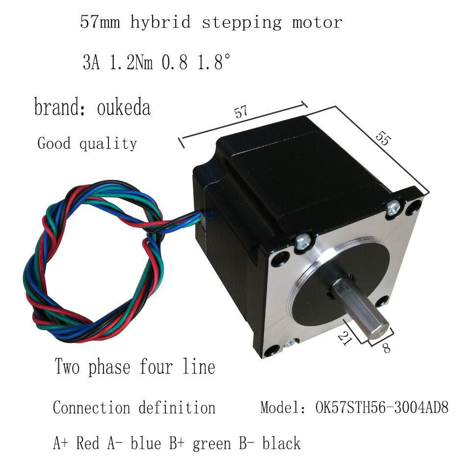 57 Stepper motor Stepper motor 57BYGH56 1 2Nm two-phase hybrid shaft diameter 8mm Nema23