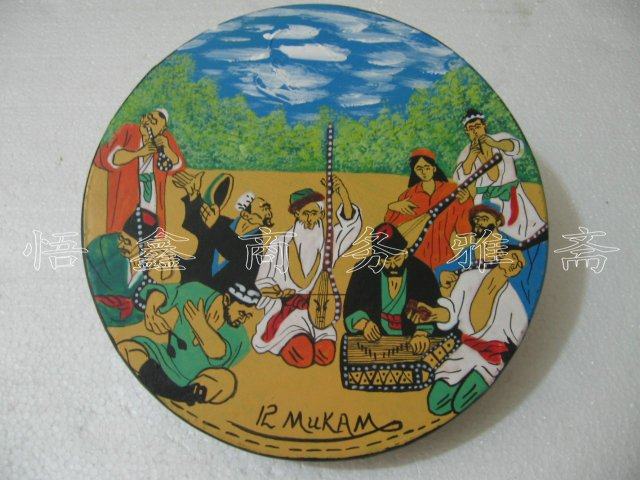 Hand drum Xinjiang Niu Picchu drummer drummer ethnic drum 25 cm Vi ethnic dance performance hand drum percussion instrument Muqam