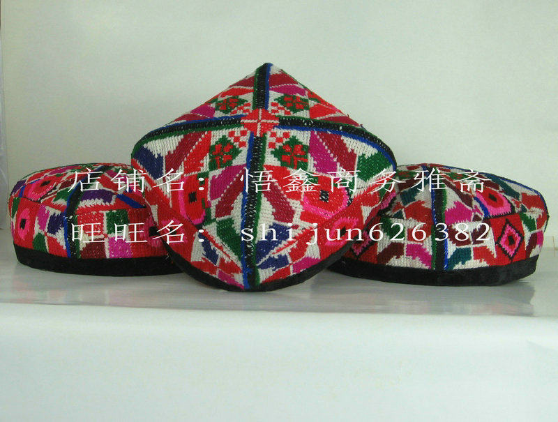 Xinjiang hat children minority dance performance headdress Uyghur adult children flower hat handmade cross stitch