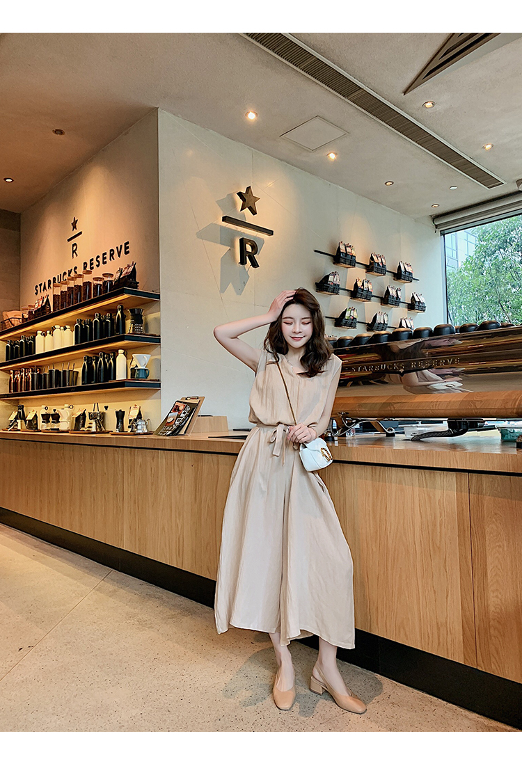 VK旗艦店 韓系九分褲連身褲寬鬆寬口褲套裝無袖褲裝