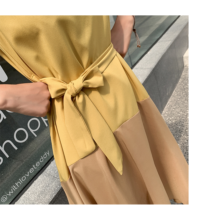 DABI 韓系時尚下擺不規則拼接無袖洋裝 DABI 韓系時尚下擺不規則拼接無袖洋裝