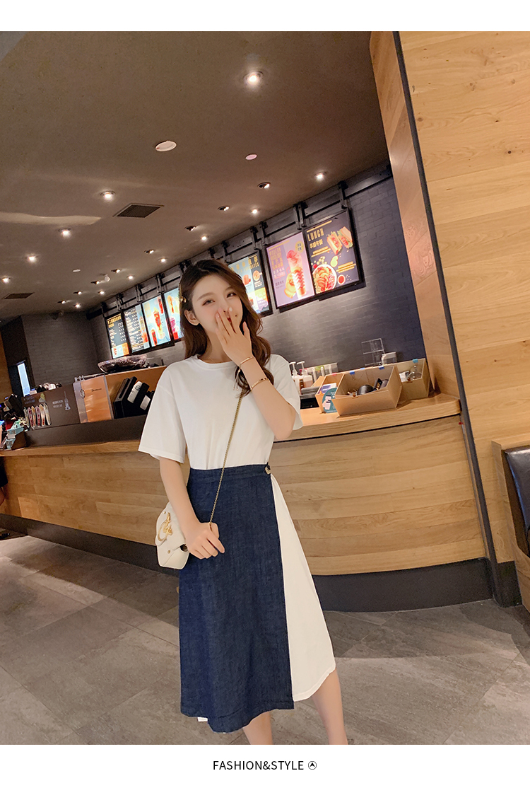 VK旗艦店 韓國風小清新修身百搭套裝短袖裙裝