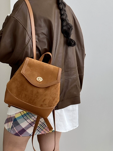 Демисезонная замшевая сумка, рюкзак для приставной кровати, портативный замок, в корейском стиле