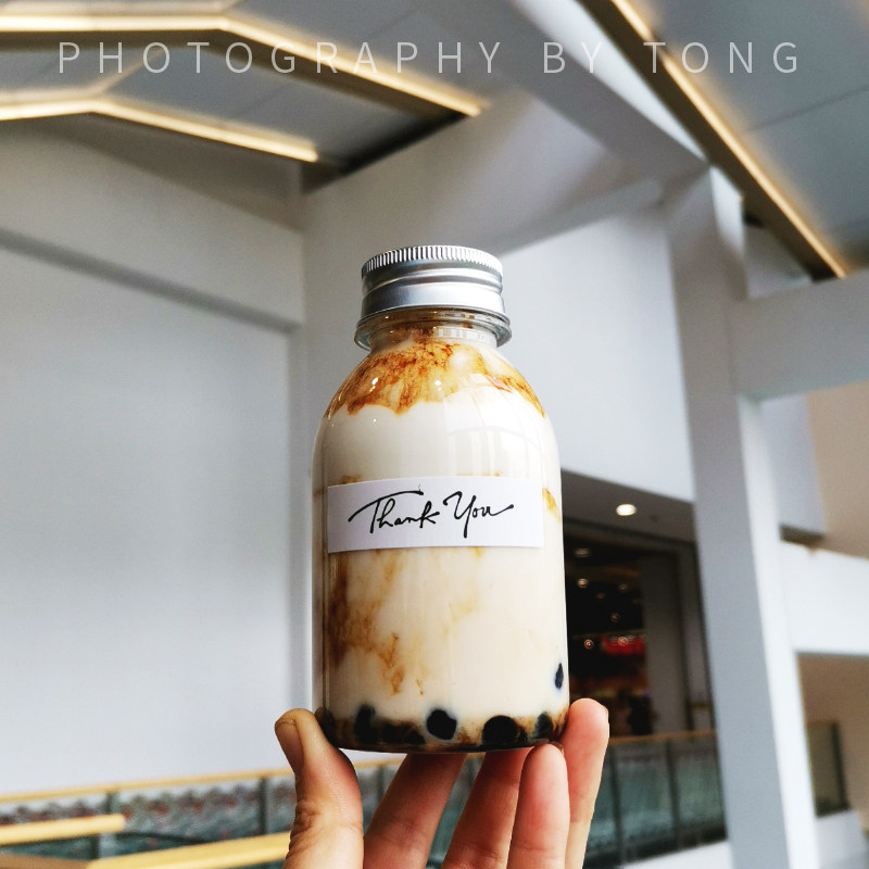 Net red aluminum lid yogurt cup drink dirty milk tea poplar branch nectar bottle juice disposable plastic orange juice bottle