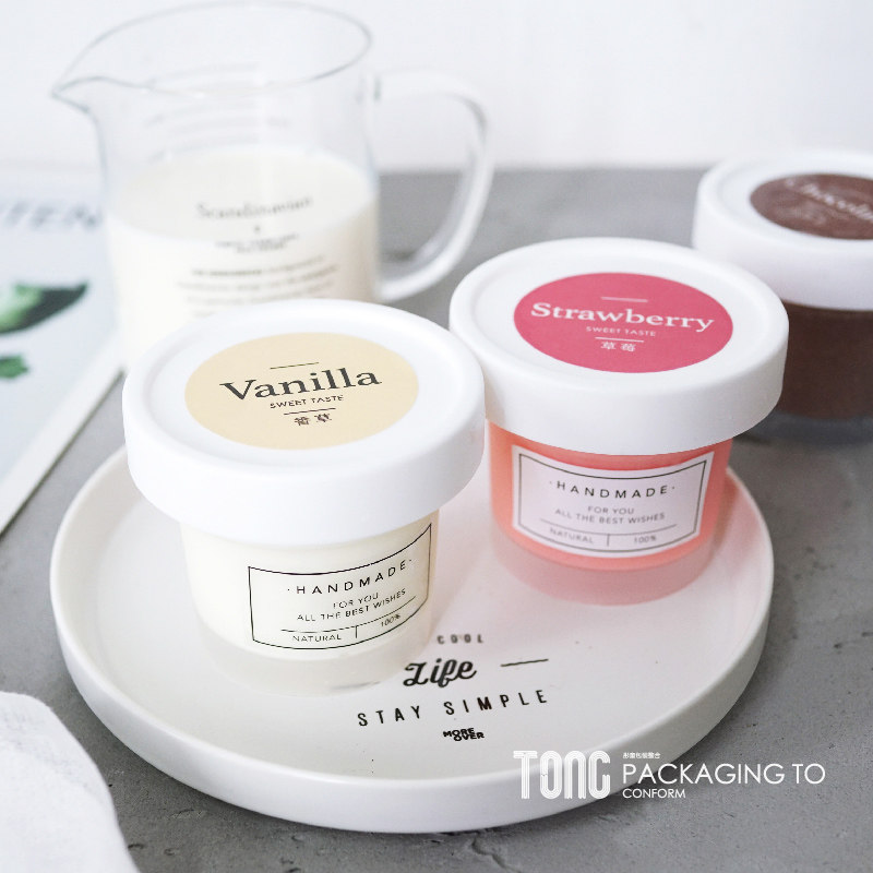 Net red ice cream cup with lid home yogurt plastic pot jelly double leather milk pudding box disposable milk freezing cup