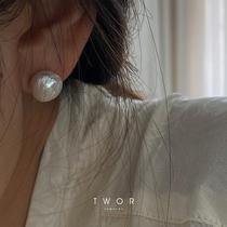 TWOR natural texture natural Baroque pearl earrings American 14K gold injection to prevent earplugs