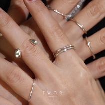TWOR original design handmade s925 silver suspension sensory silver opening ring female personality stack wear