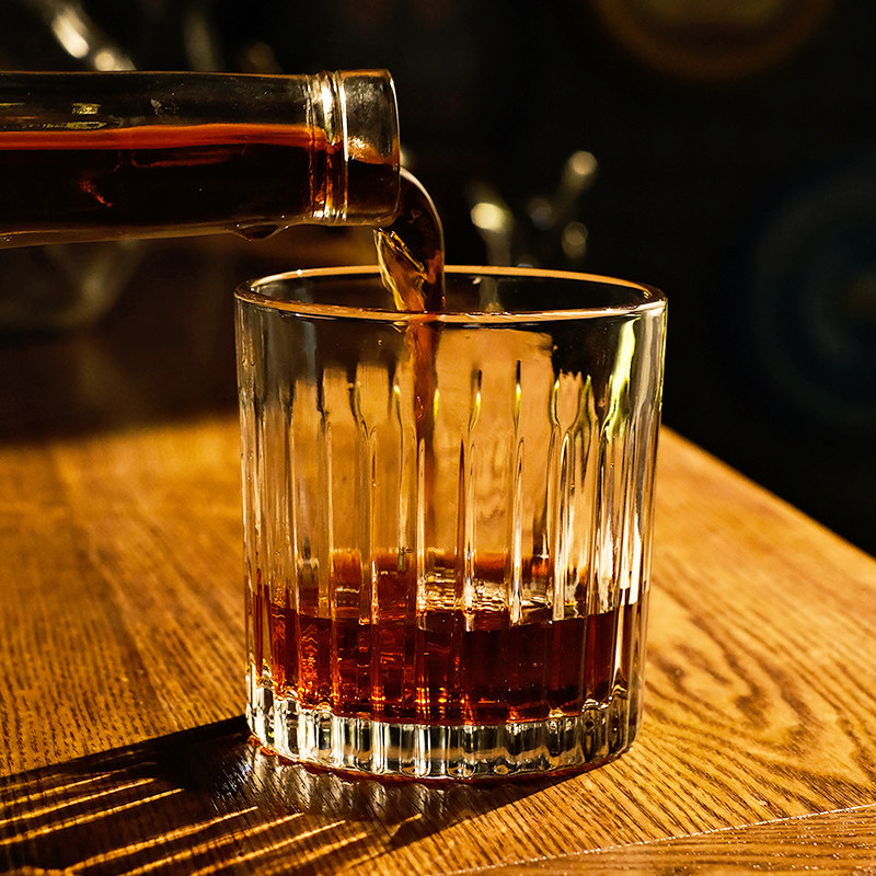 Japanese-style striped whiskey glass bar special classical glass cocktail glass retro spirit glass glass wine glass