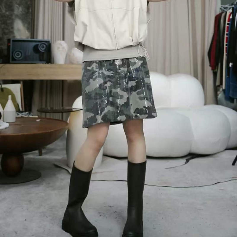 Infobyfive2025 Spring New Camouflage Sequin Glitter Skirt Skirt Nf0502097