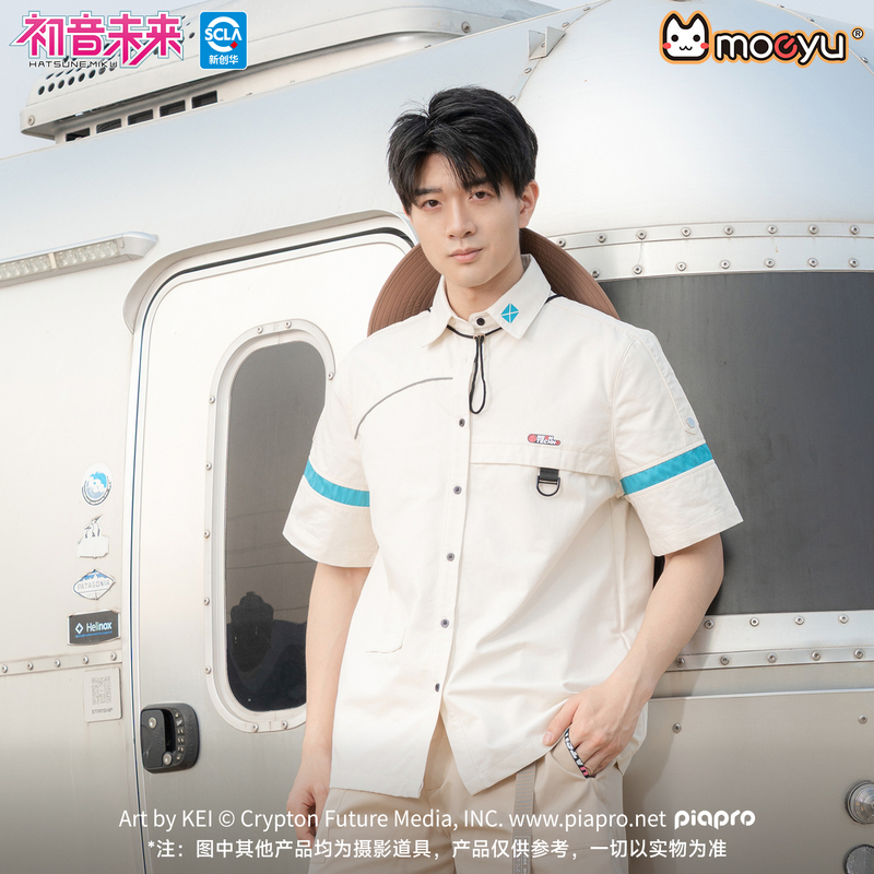 Moeyu Hatsune Miku Neon Electronic Music Work Shirt Short-Sleeved Summer Loose Cotton Shirt Couple Jacket