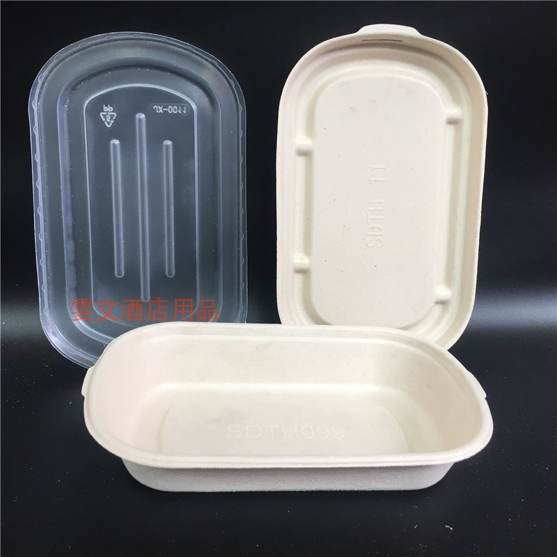 Multi-specification pulp salad box disposable pulp degradable environmentally friendly tableware lunch box lunch box