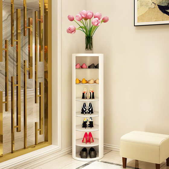 Rotating shoe cabinet at home door 360-degree storage artifact space-saving simple shoe rack entrance vertical small narrow cylinder