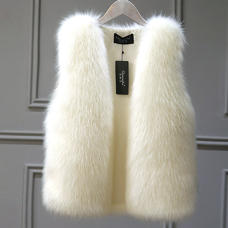 Fur Vest Women's Jacket Winter New Style Faux Fox Fur Vest Age-Reducing Outerwear Plus Size Thickened Fur Vest