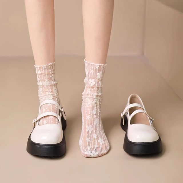 Women's lace stockings for women's summer thin jk pile socks