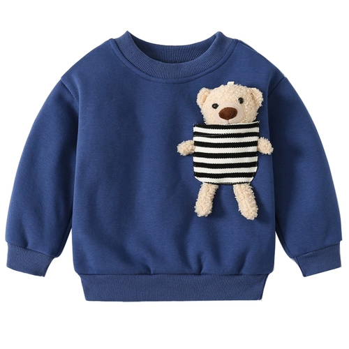 Бархатная удерживающая тепло мультяшная детская демисезонная утепленная толстовка для мальчиков, в западном стиле