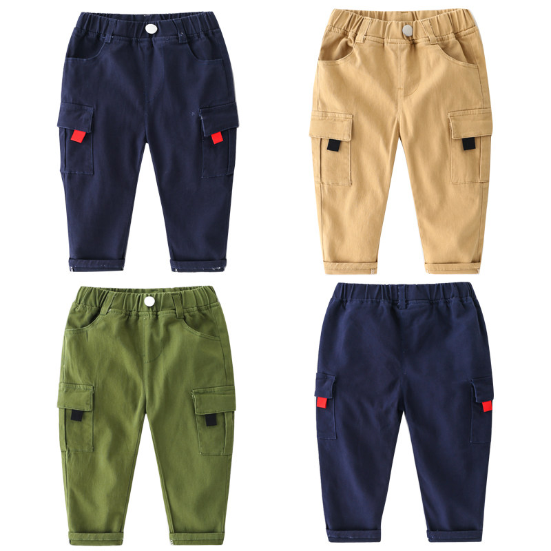 Boys overalls autumn style 2022 spring new Korean version of children's foreign style baby pants loose children's trousers