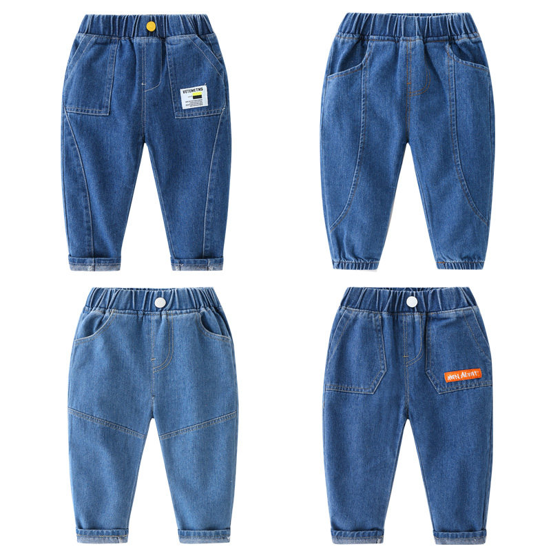 Boy Jeans Spring Autumn 2022 New Korean Version Kid Foreign Pie Long Pants Baby Casual Pants Spring Dress Children Pants