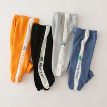 Boy Sports Casual Pants Spring Autumn 2022 New Thin Suede Children Foreign Gas Integrated Suede Baby Trousers Children Pants