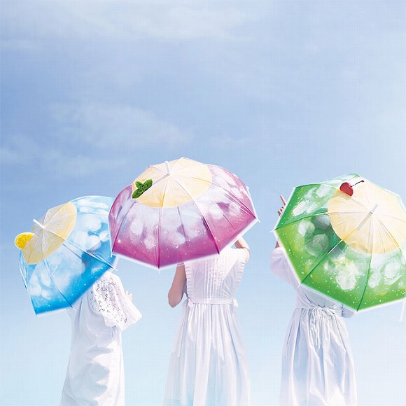 Japanese Imported Cream Soda Transparent Umbrella Fenrichim You+More Long-Handled Umbrella for Both Sunny and Rainy Days, Fresh Style