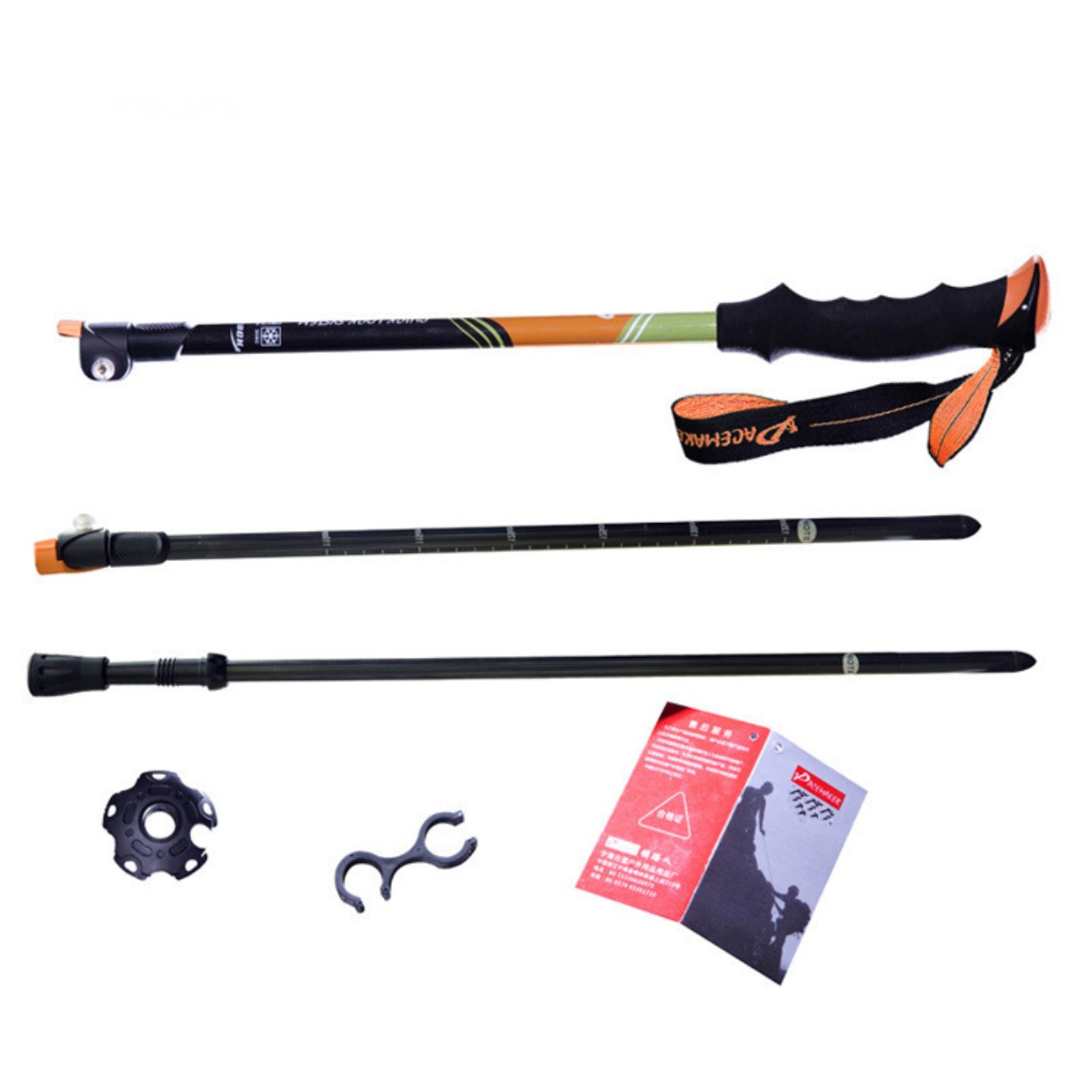 Ngoài trời cực trekking carbon khóa ba phần dài tay cầm eva nhôm mía trượt tuyết cực - Gậy / gậy gậy dành cho người cao tuổi