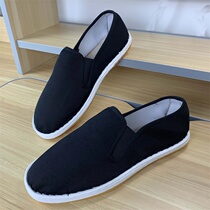 Black old Beijing cloth shoes mens tendon bottom soft bottom wear-resistant breathable youth dad shoes work Xishan black cloth shoes