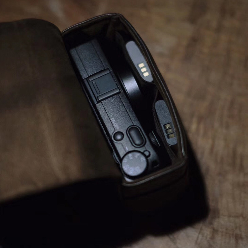 cam-in small digital photography camera bag suitable for GR2 GR3 camera black card leather portable storage bag