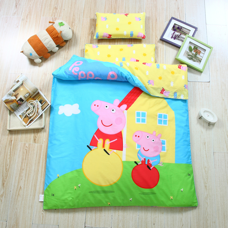 Kindergarten quilt three-piece set cotton nap cotton futon cotton six-piece set bedding containing core children's bed products