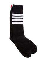 Spot THOM BROWNE TB White Black yellow striped classic wool mid-tube casual socks