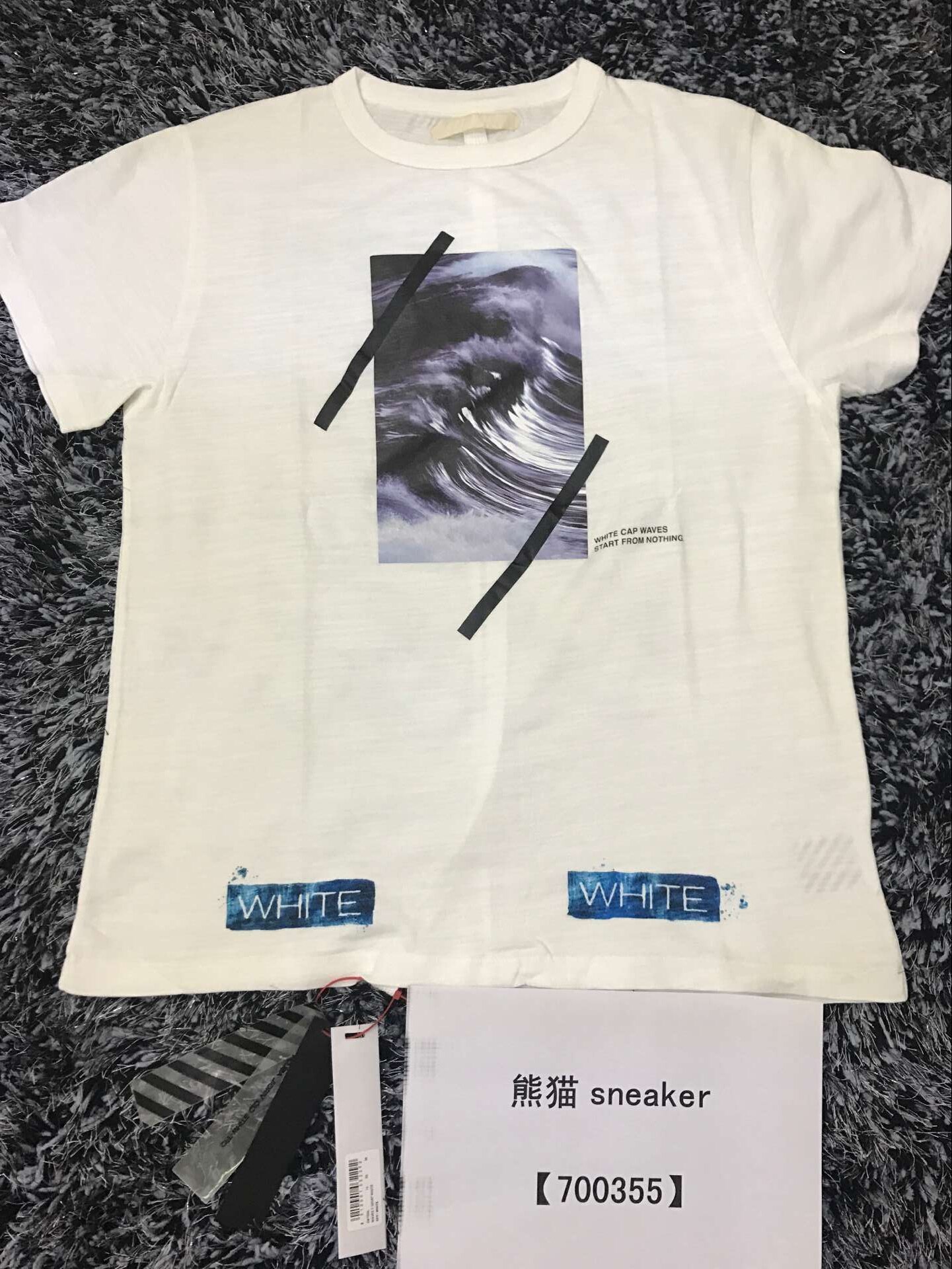 off white wave tee