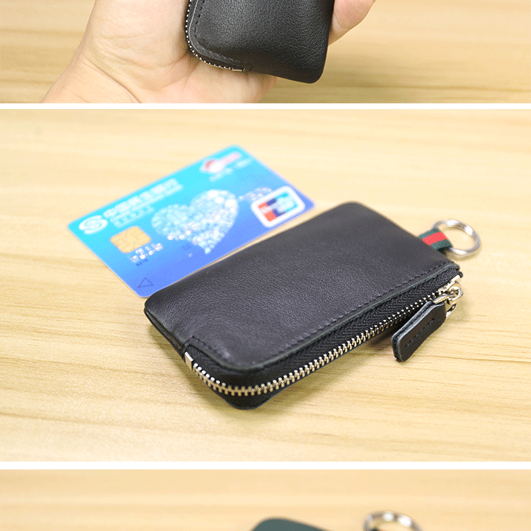 Đa chức năng mini da nam chìa khóa túi nam xe chìa khóa túi nữ nhỏ gọn thẻ túi tiền xu - Trường hợp chính ví móc khóa loại đẹp