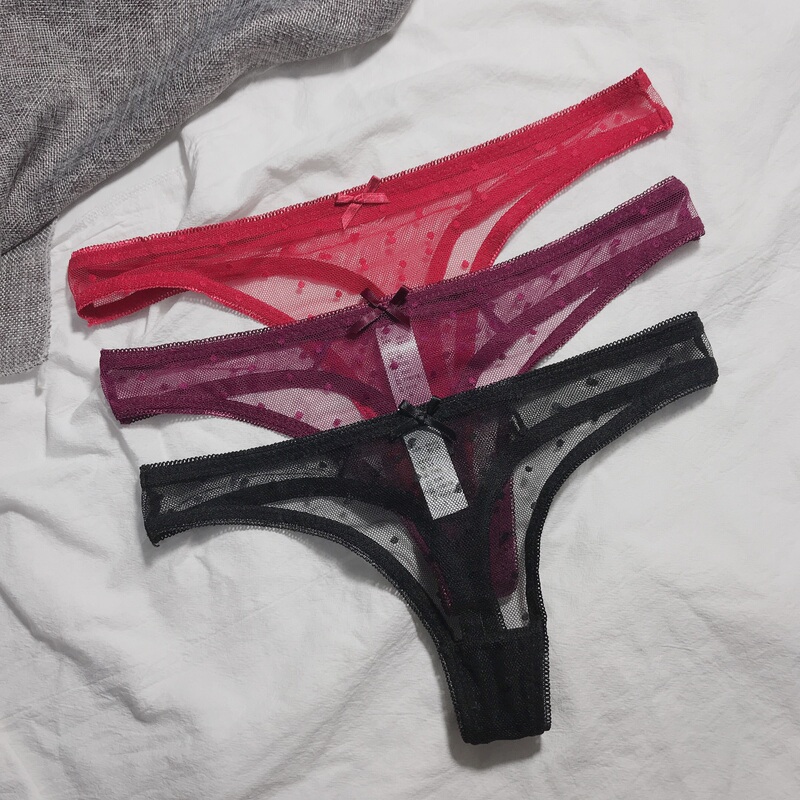 T-Back Lace Peach Butt Red European and American Style Panties Comfortable Sexy Low-Waist Plus Size Thong Women's T-Shaped Underwear