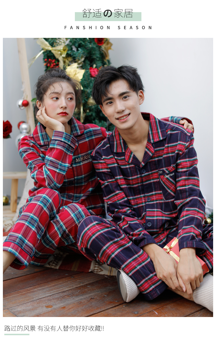 Bộ đồ đôi lưới màu đỏ lễ hội mùa thu và mùa đông bằng vải nhung cho bé trai và bé gái bộ cotton đẹp mặc nhà