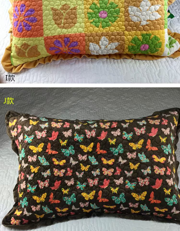 Gối phong cách Hàn Quốc dày cotton ngắn sang trọng gối đơn 1 đôi ba lớp với gối bông nhồi bông mùa đông - Gối trường hợp gối tựa lưng