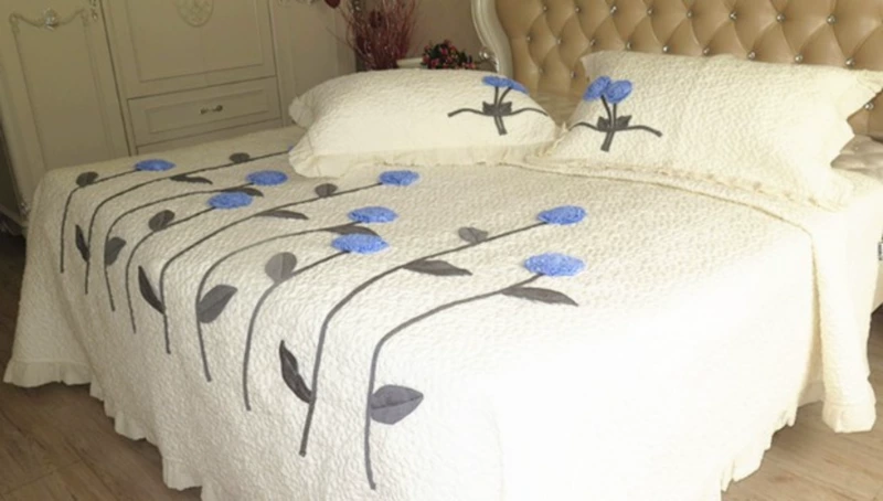 Hàn Quốc chính hãng ba mảnh giường bìa cao cấp hoa handmade sang trọng 1.8m đôi bông bedspread chăn bông - Trải giường