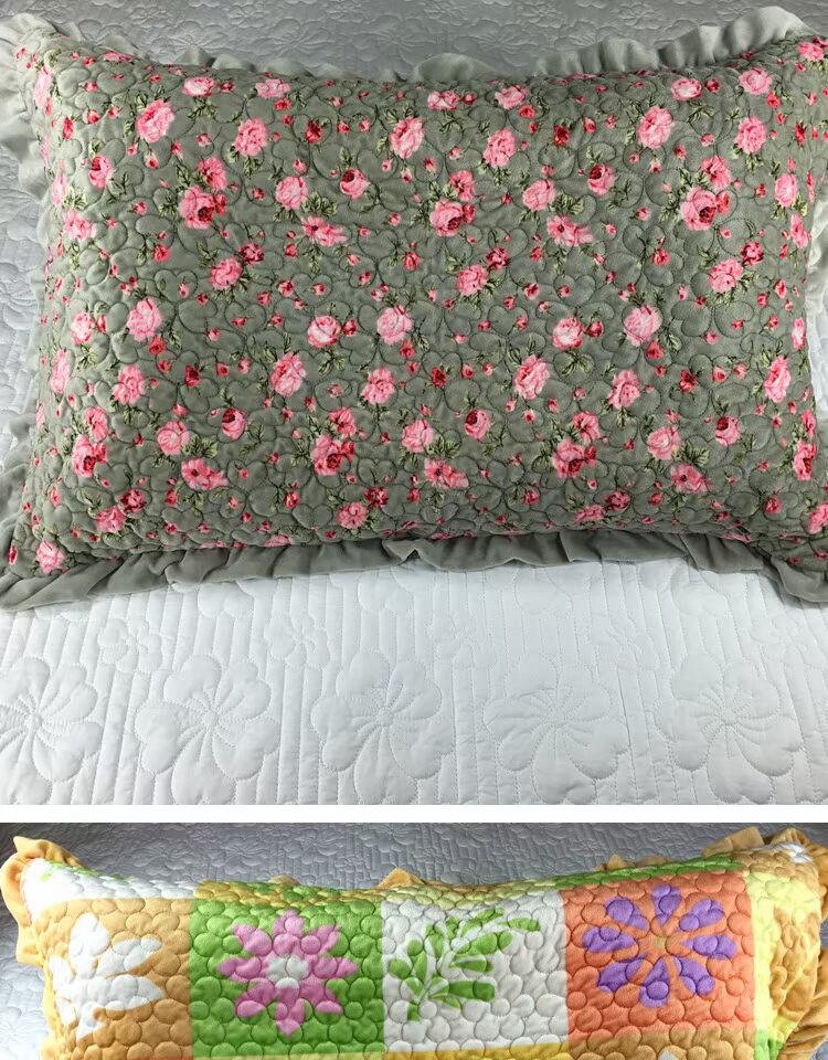Gối phong cách Hàn Quốc dày cotton ngắn sang trọng gối đơn 1 đôi ba lớp với gối bông nhồi bông mùa đông - Gối trường hợp gối tựa lưng