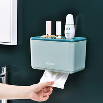 Bathroom towel box waterproof non-perforated toilet wall-mounted toilet cleansing cotton soft towel roll paper holder rack