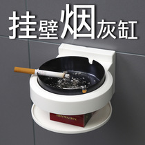 European round square stainless steel hanging wall-mounted ashtray Hotel bathroom double-layer ashtray wall punch-free shelf