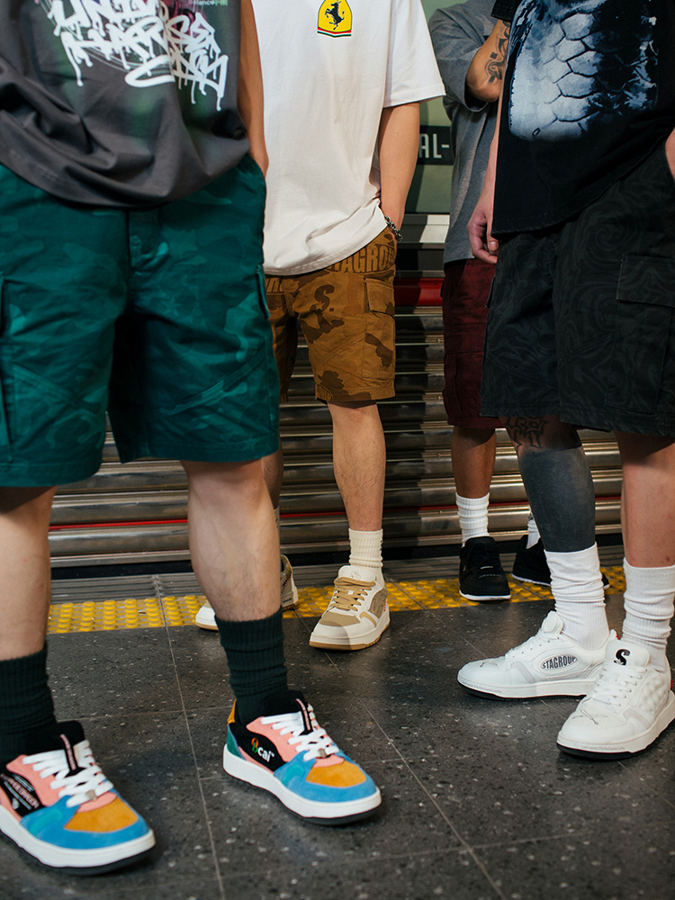 STA 2023 Spring and Summer Dark Stream Camouflage Series printing embroidery loose casual pocket workshop shorts