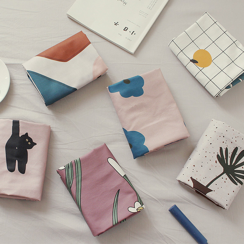 Moonlight Original pillowcase Inwind full cotton pillowcase Single only Elegant Wind Pink Small Flower Pillowcase Cat pillowcase single