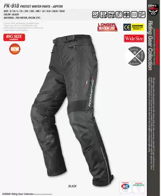 Japan KOMINE autumn winter locomotive racing riding pants locomotive waterproof anti-tumble pants built-in protective gear PK-918