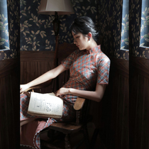 Jasmine cheongsam spring and autumn three points with sleeves full cardigan mid-length retro daily mesh lace cheongsam south wind