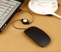 Wired mouse retractable mute button silent girl cute mini desktop computer laptop home