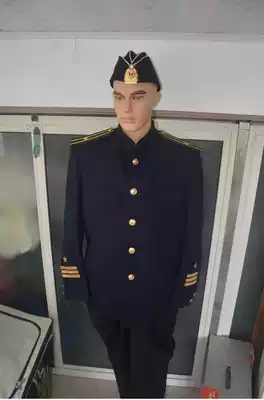 Former Soviet Navy blue collar uniforms single top without pants without hats Black Sea Fleet hunting red October
