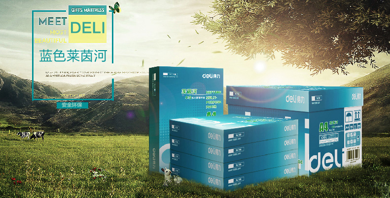 Deli 7401 Rhine 70g80g gói đơn A4 in bản sao giấy trắng văn phòng