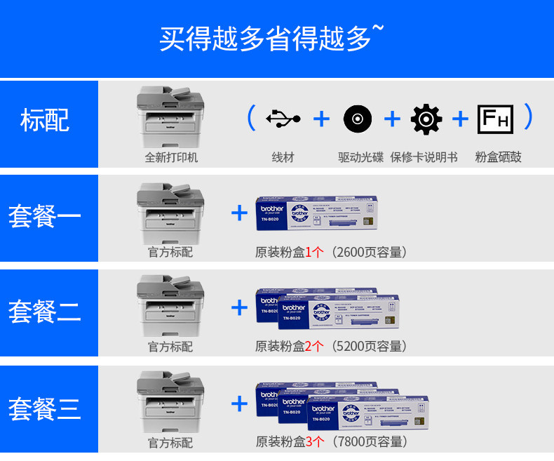 兄弟DCP-B7535DW黑白激光打印机一体机复印机扫描无线wifi手机打印自动双面打印办公三合一家用小型多功能A4 兄弟DCP-B7535DW黑白激光打印机一体机复印机扫描无线wifi手机打印自动双面打印办公三合一家用小型多功能A4