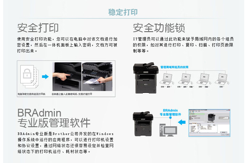 兄弟MFC-8540DN黑白激光一体机多功能一体机高速自动双面打印双面复印扫描传真家用办公A4