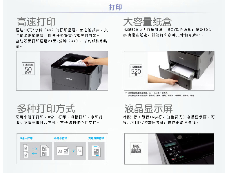 兄弟HL-5595DN黑白激光打印机A4自动双面网络打印办公家用