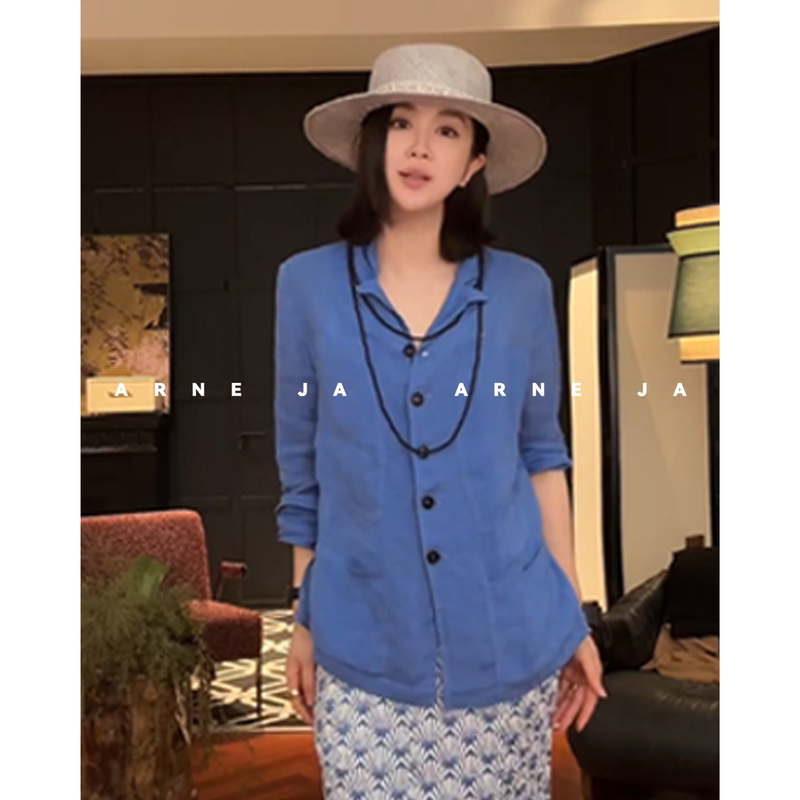 「Arne Ja」Naturalistic Light Workwear Layered Deconstructed Transparent Tencel Ramie Shirt D62Sc3118 「Arne Ja」Naturalistic Light Workwear Layered Deconstructed Transparent Tencel Ramie Shirt D62Sc3118