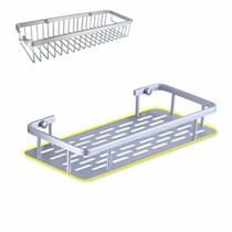 Hotel single-layer basket bathroom non-perforated double-layer storage engineering toilet square space aluminum mini shelf